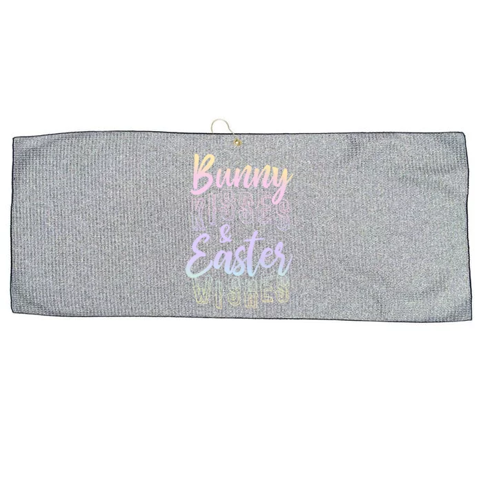 Bunny Kiss And Easter Wishes Cute Large Microfiber Waffle Golf Towel