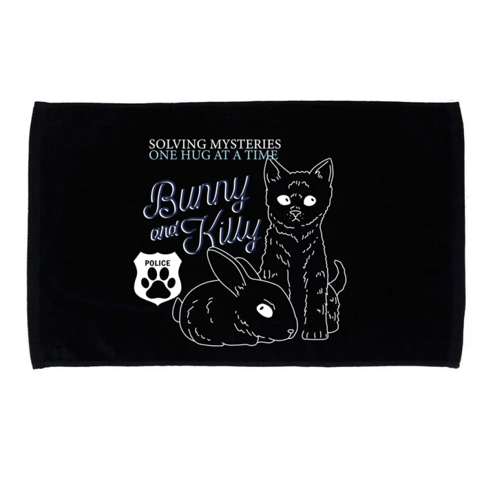 Bunny Kitty Police Solving Mysteries One Hug At A Time Microfiber Hand Towel