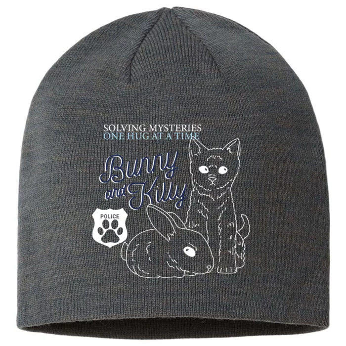 Bunny Kitty Police Solving Mysteries One Hug At A Time 8 1/2in Sustainable Knit Beanie