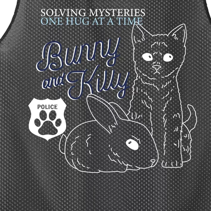 Bunny Kitty Police Solving Mysteries One Hug At A Time Mesh Reversible Basketball Jersey Tank