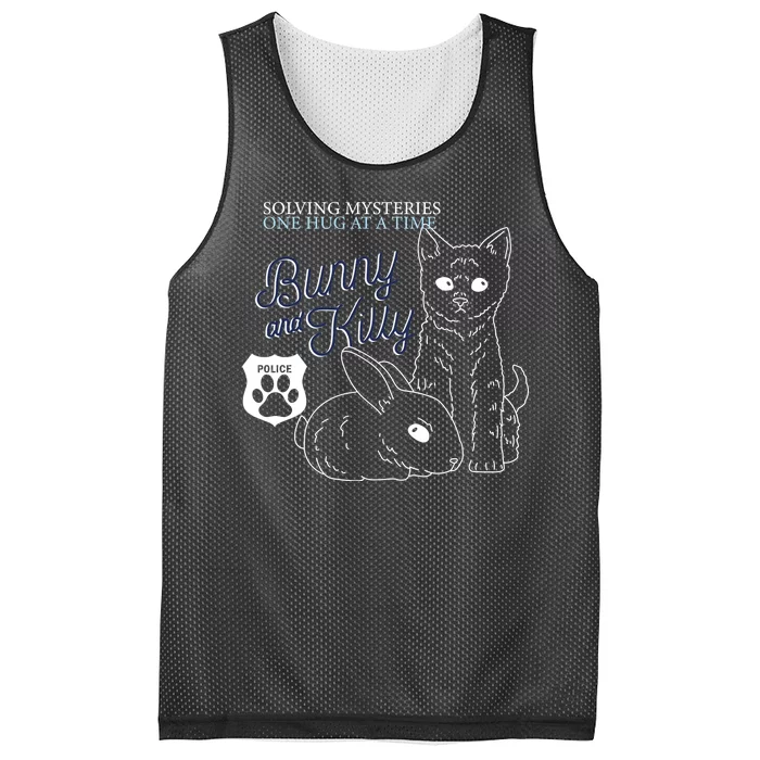 Bunny Kitty Police Solving Mysteries One Hug At A Time Mesh Reversible Basketball Jersey Tank