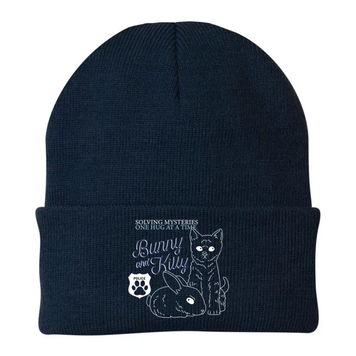 Bunny Kitty Police Solving Mysteries One Hug At A Time Knit Cap Winter Beanie