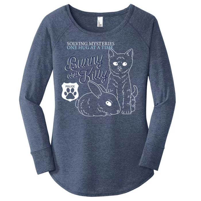 Bunny Kitty Police Solving Mysteries One Hug At A Time Women's Perfect Tri Tunic Long Sleeve Shirt