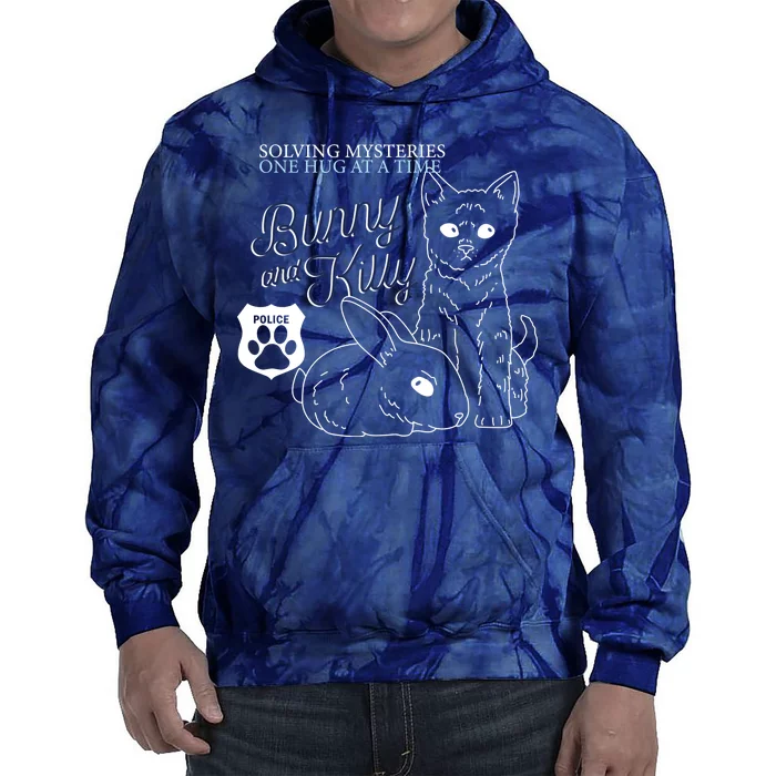 Bunny Kitty Police Solving Mysteries One Hug At A Time Tie Dye Hoodie