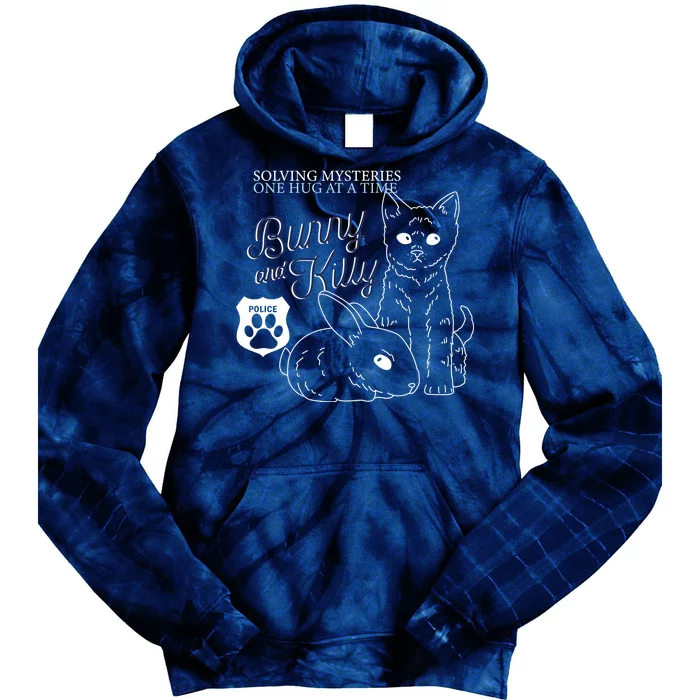 Bunny Kitty Police Solving Mysteries One Hug At A Time Tie Dye Hoodie