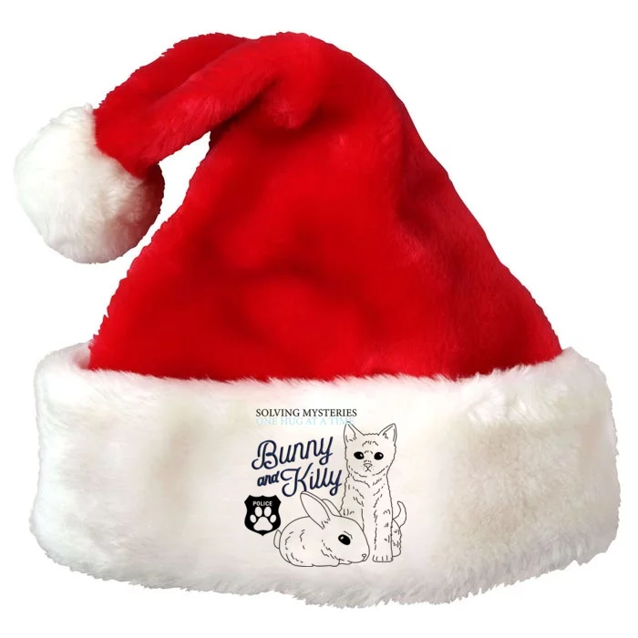 Bunny Kitty Police Solving Mysteries One Hug At A Time Premium Christmas Santa Hat