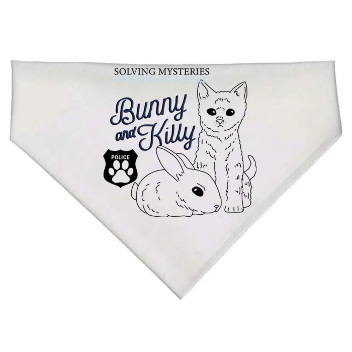 Bunny Kitty Police Solving Mysteries One Hug At A Time USA-Made Doggie Bandana