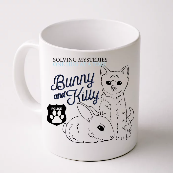 Bunny Kitty Police Solving Mysteries One Hug At A Time Front & Back Coffee Mug