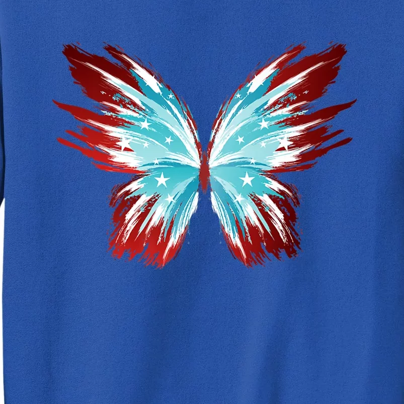 Butterfly Usa Patriotic Cute 4th Of July Cool Gift Tall Sweatshirt