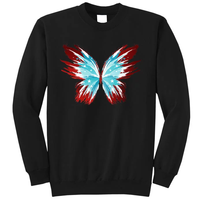 Butterfly USA Patriotic Cute 4th Of July Tall Sweatshirt