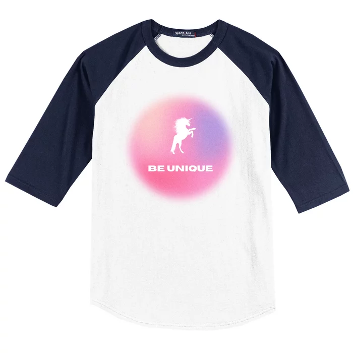 Be Unique Pink Unicorn Baseball Sleeve Shirt