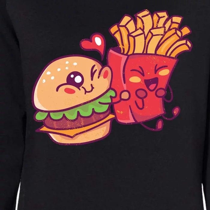 Burger Loves Fries Womens California Wash Sweatshirt