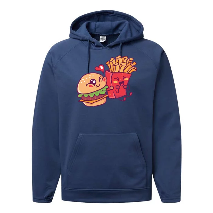 Burger Loves Fries Performance Fleece Hoodie