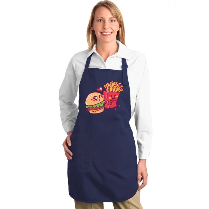 Burger Loves Fries Full-Length Apron With Pocket