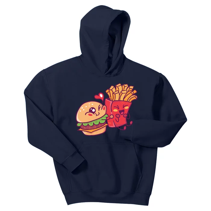 Burger Loves Fries Kids Hoodie