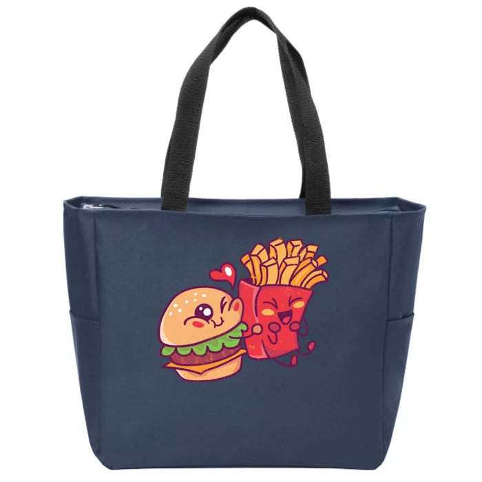 Burger Loves Fries Zip Tote Bag