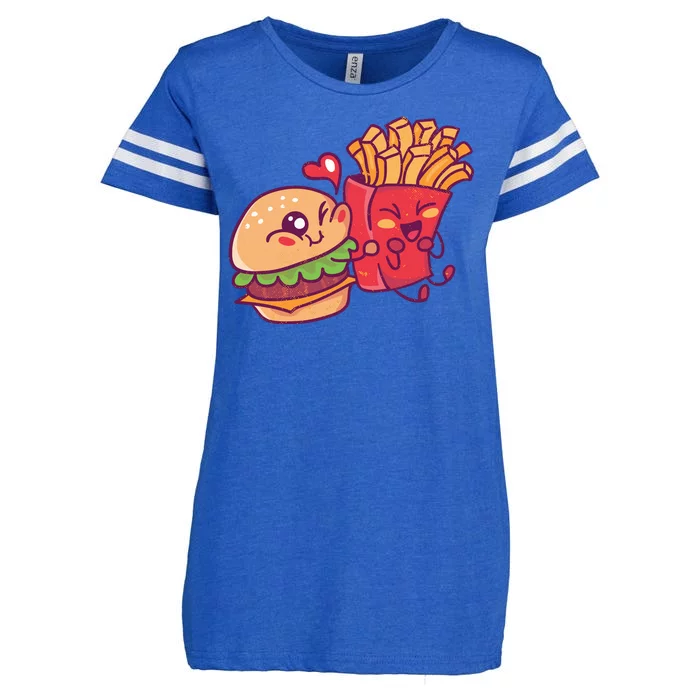 Burger Loves Fries Enza Ladies Jersey Football T-Shirt