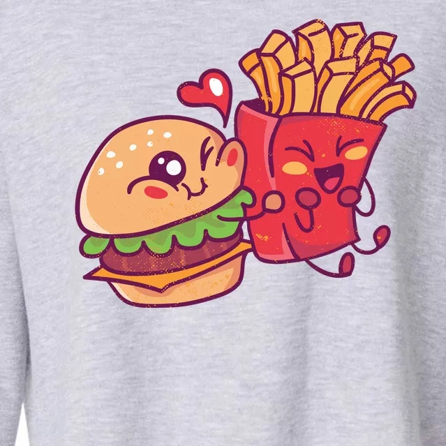 Burger Loves Fries Cropped Pullover Crew