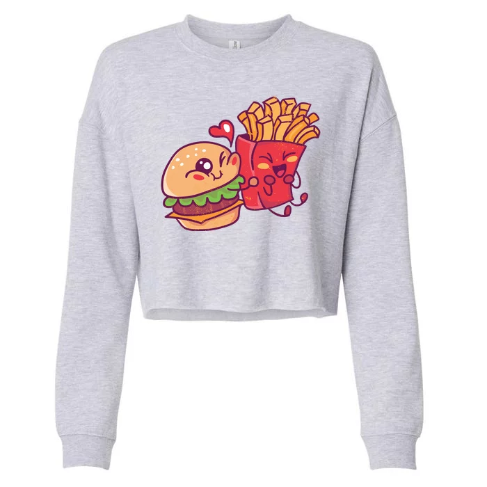 Burger Loves Fries Cropped Pullover Crew