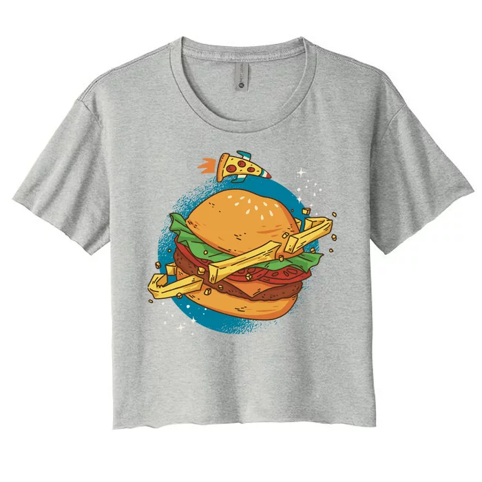 Burger Planet Women's Crop Top Tee