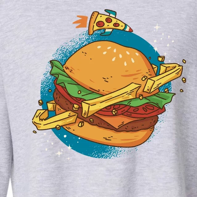 Burger Planet Cropped Pullover Crew