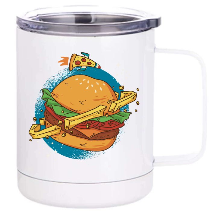 Burger Planet Front & Back 12oz Stainless Steel Tumbler Cup