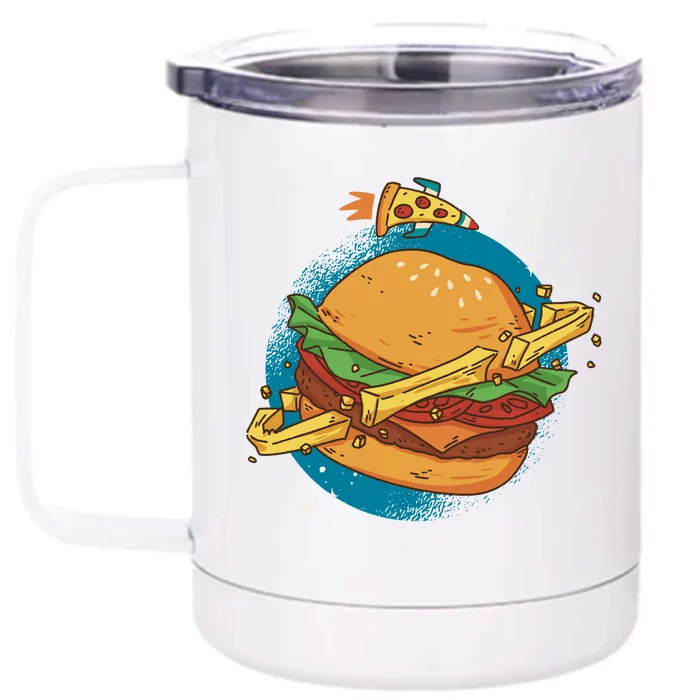 Burger Planet Front & Back 12oz Stainless Steel Tumbler Cup