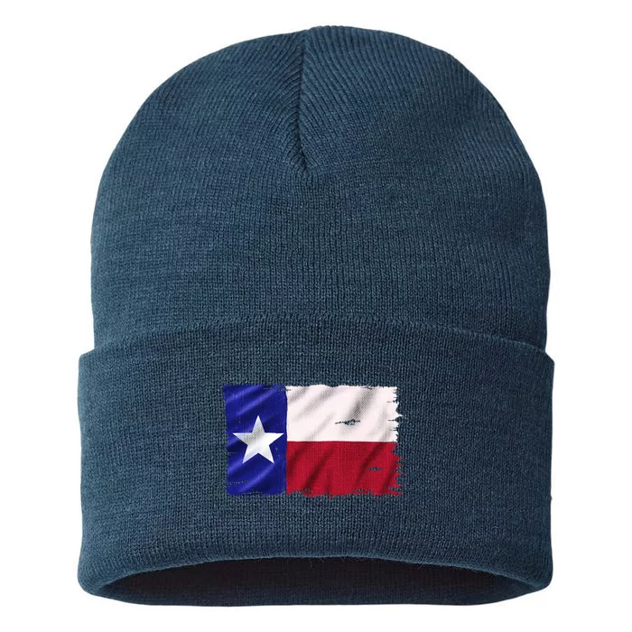 Burlap Vintage Texas Flag Sustainable Knit Beanie