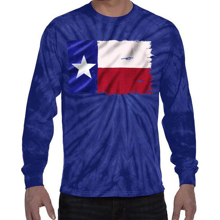 Burlap Vintage Texas Flag Tie-Dye Long Sleeve Shirt