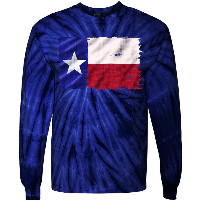 Burlap Vintage Texas Flag Tie-Dye Long Sleeve Shirt