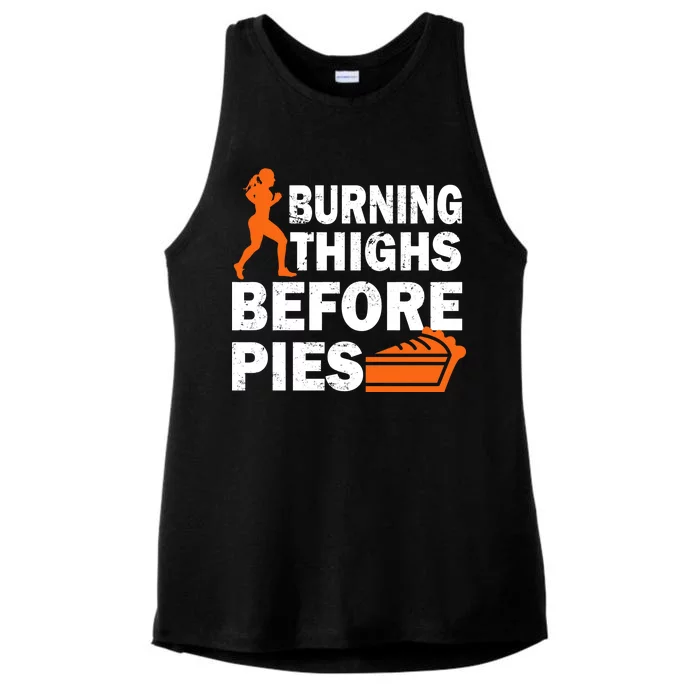 Burning Thighs For Christmas Pies Ladies Tri-Blend Wicking Tank