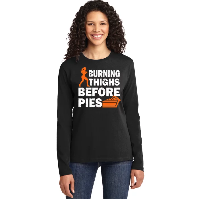 Burning Thighs For Christmas Pies Ladies Long Sleeve Shirt