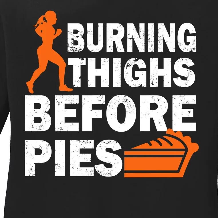 Burning Thighs For Christmas Pies Ladies Long Sleeve Shirt