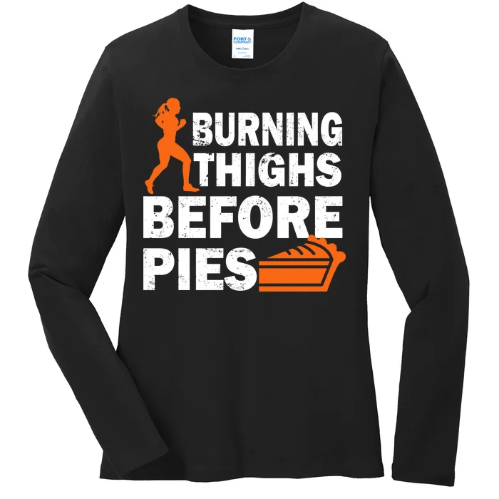 Burning Thighs For Christmas Pies Ladies Long Sleeve Shirt