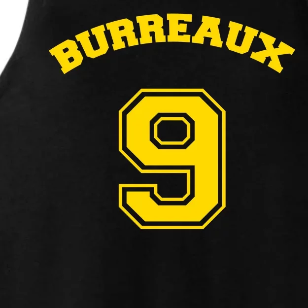 Burreaux Number 9 Louisiana Football Fan Ladies Tri-Blend Wicking Tank