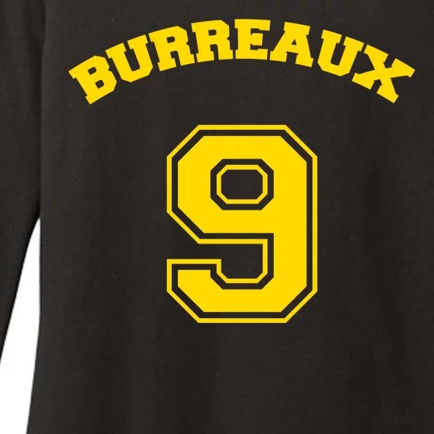 Burreaux Number 9 Louisiana Football Fan Womens CVC Long Sleeve Shirt