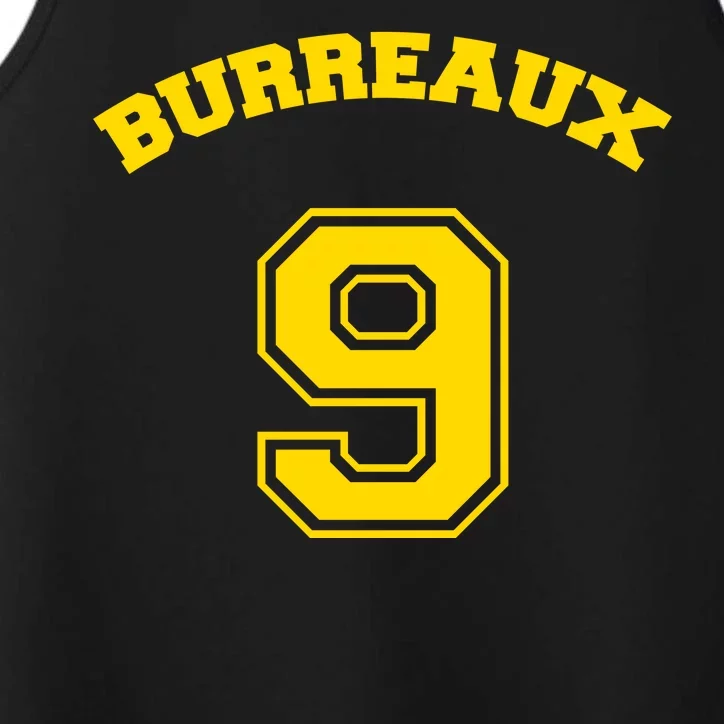 Burreaux Number 9 Louisiana Football Fan Performance Tank