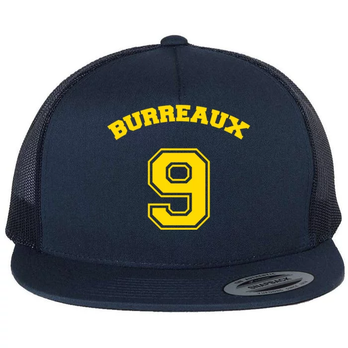 Burreaux Number 9 Louisiana Football Fan Flat Bill Trucker Hat