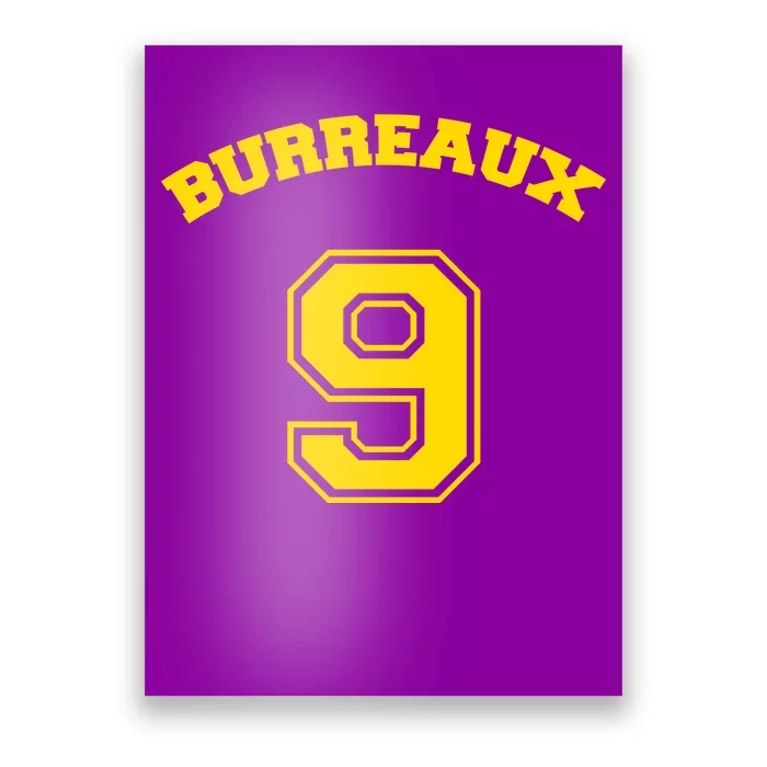 Burreaux Number 9 Louisiana Football Fan Poster