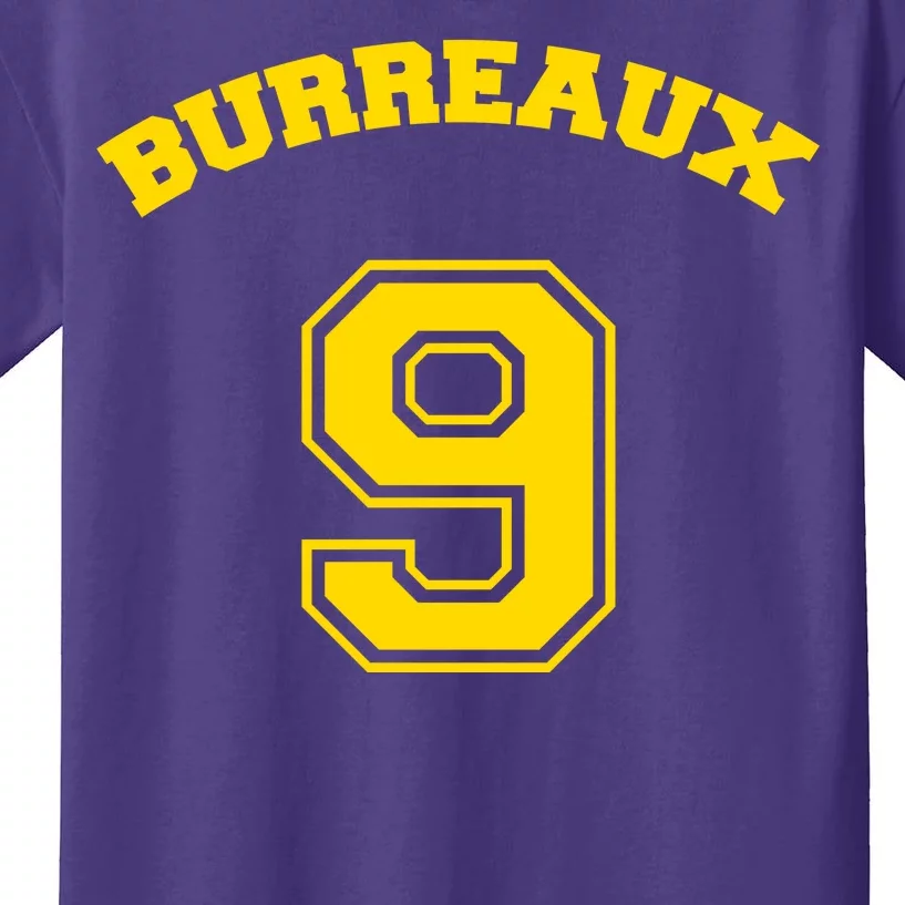 Burreaux Number 9 Louisiana Football Fan Kids T-Shirt