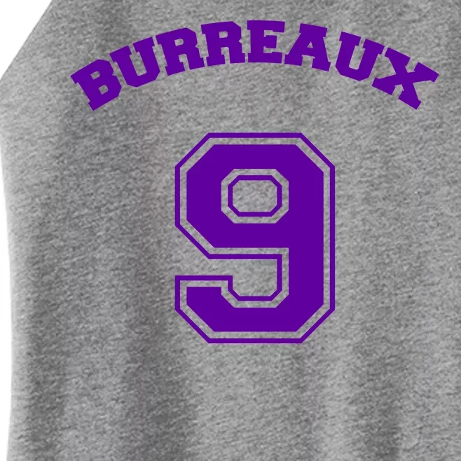 Burreaux Number 9 Louisiana Football Fan Women’s Perfect Tri Rocker Tank