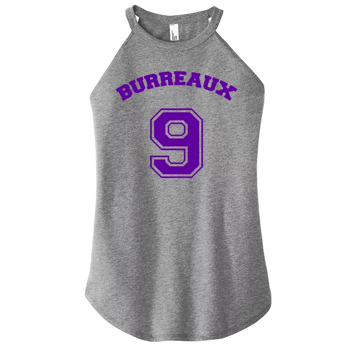 Burreaux Number 9 Louisiana Football Fan Women’s Perfect Tri Rocker Tank