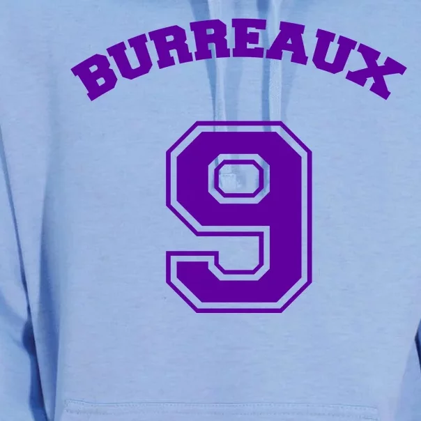 Burreaux Number 9 Louisiana Football Fan Unisex Surf Hoodie