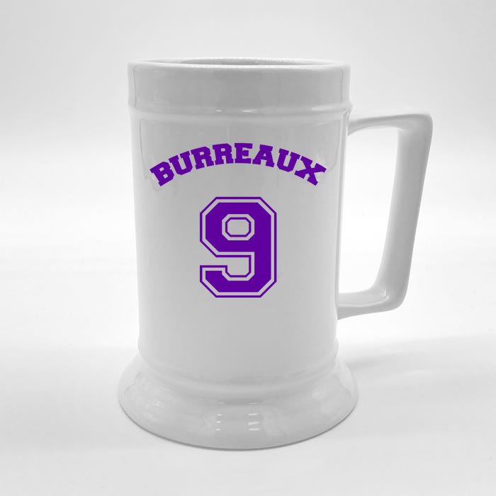 Burreaux Number 9 Louisiana Football Fan Front & Back Beer Stein