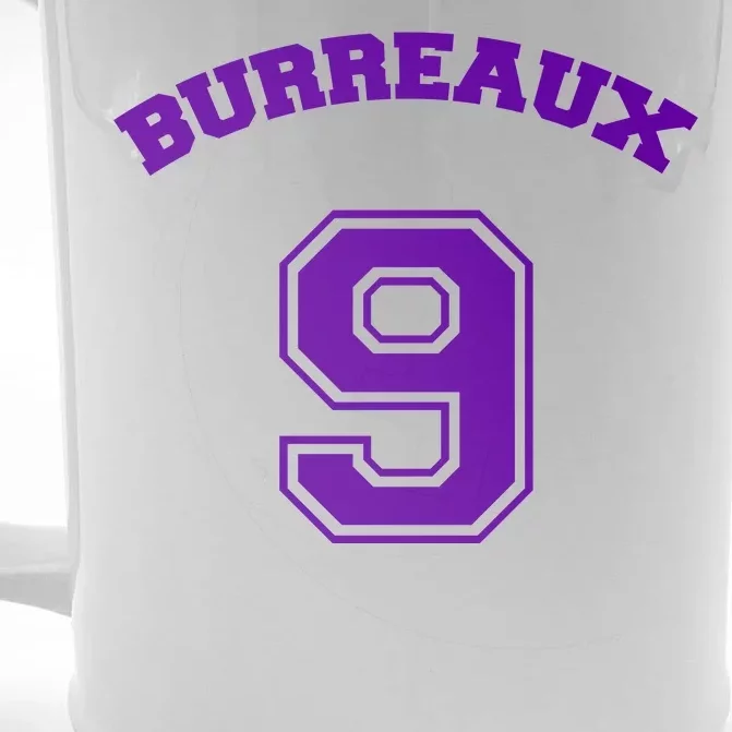 Burreaux Number 9 Louisiana Football Fan Front & Back Beer Stein