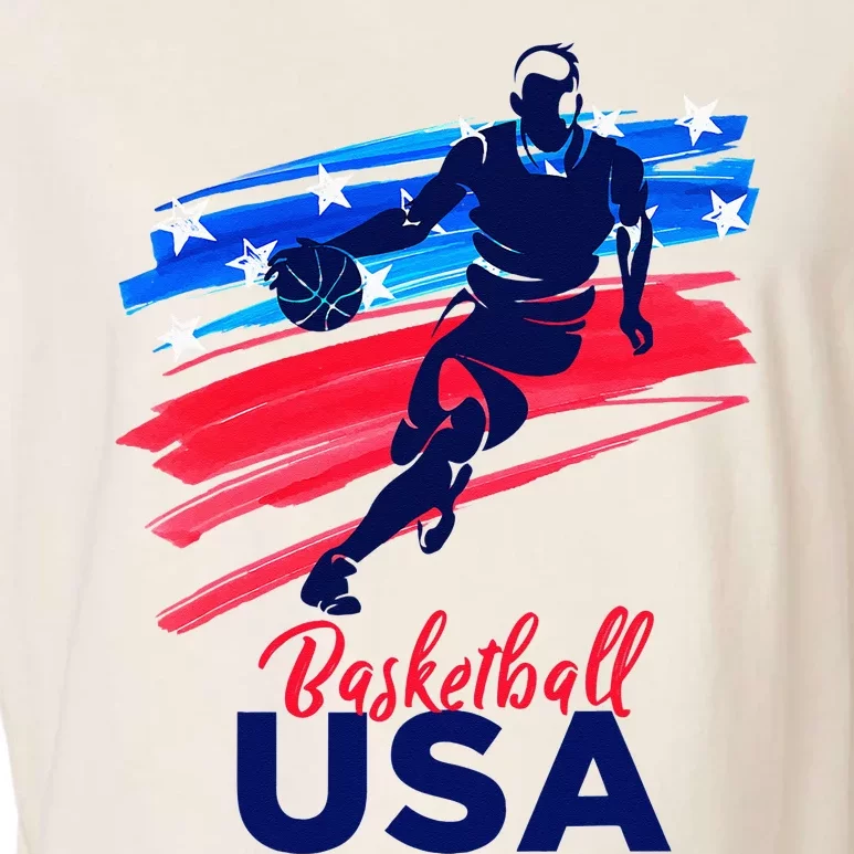 Basketball USA Support The Team Basketball Lover Garment-Dyed Women's Muscle Tee