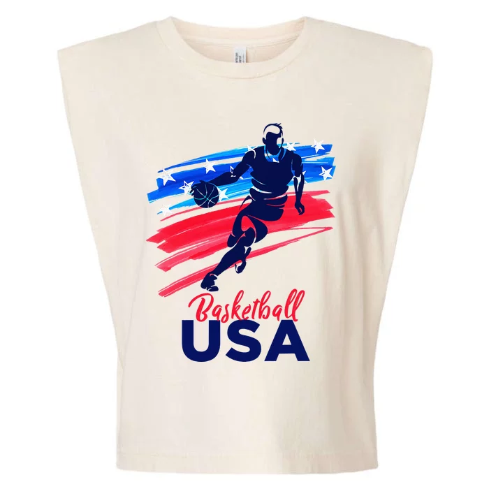 Basketball USA Support The Team Basketball Lover Garment-Dyed Women's Muscle Tee