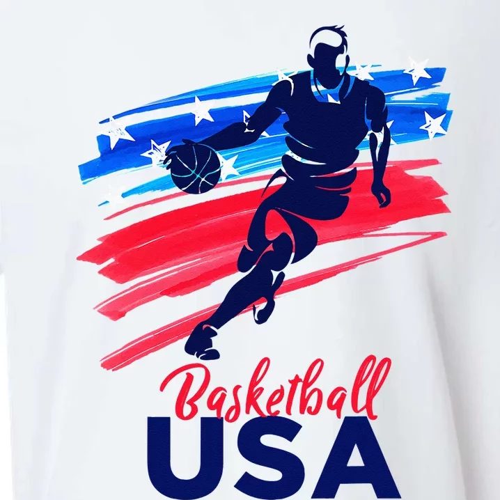 Basketball USA Support The Team Basketball Lover Sueded Cloud Jersey T-Shirt