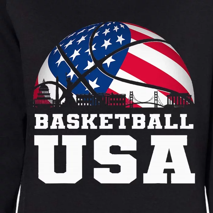 Basketball Usa Support Flag Womens California Wash Sweatshirt