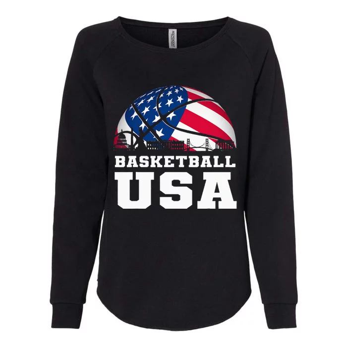 Basketball Usa Support Flag Womens California Wash Sweatshirt